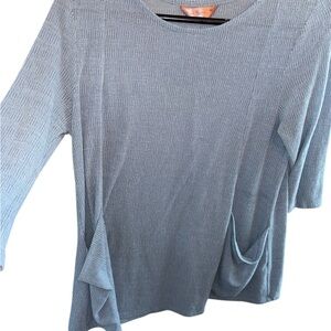 SJS Light Blue Textured Long Sleeve Top
